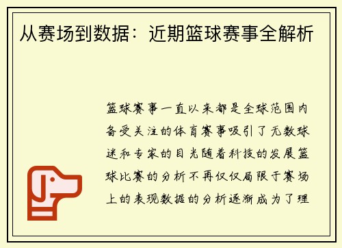 从赛场到数据：近期篮球赛事全解析